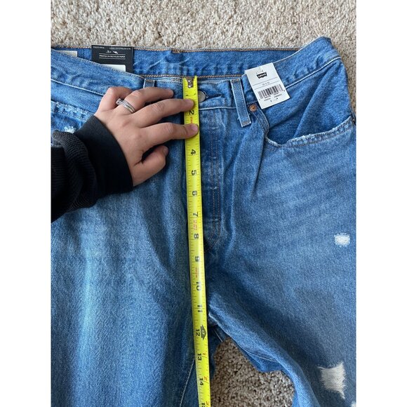 NWT Women's Levi's 501 Size 30 x 32 High Rise Straight Leg Cotton Jeans Blue - Picture 5 of 8
